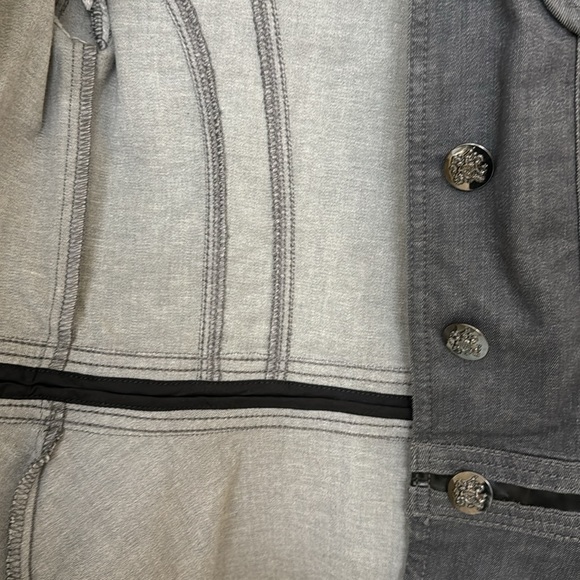 WHBM Dark Gray Denim Jacket with Double Peplum - Picture 6 of 6